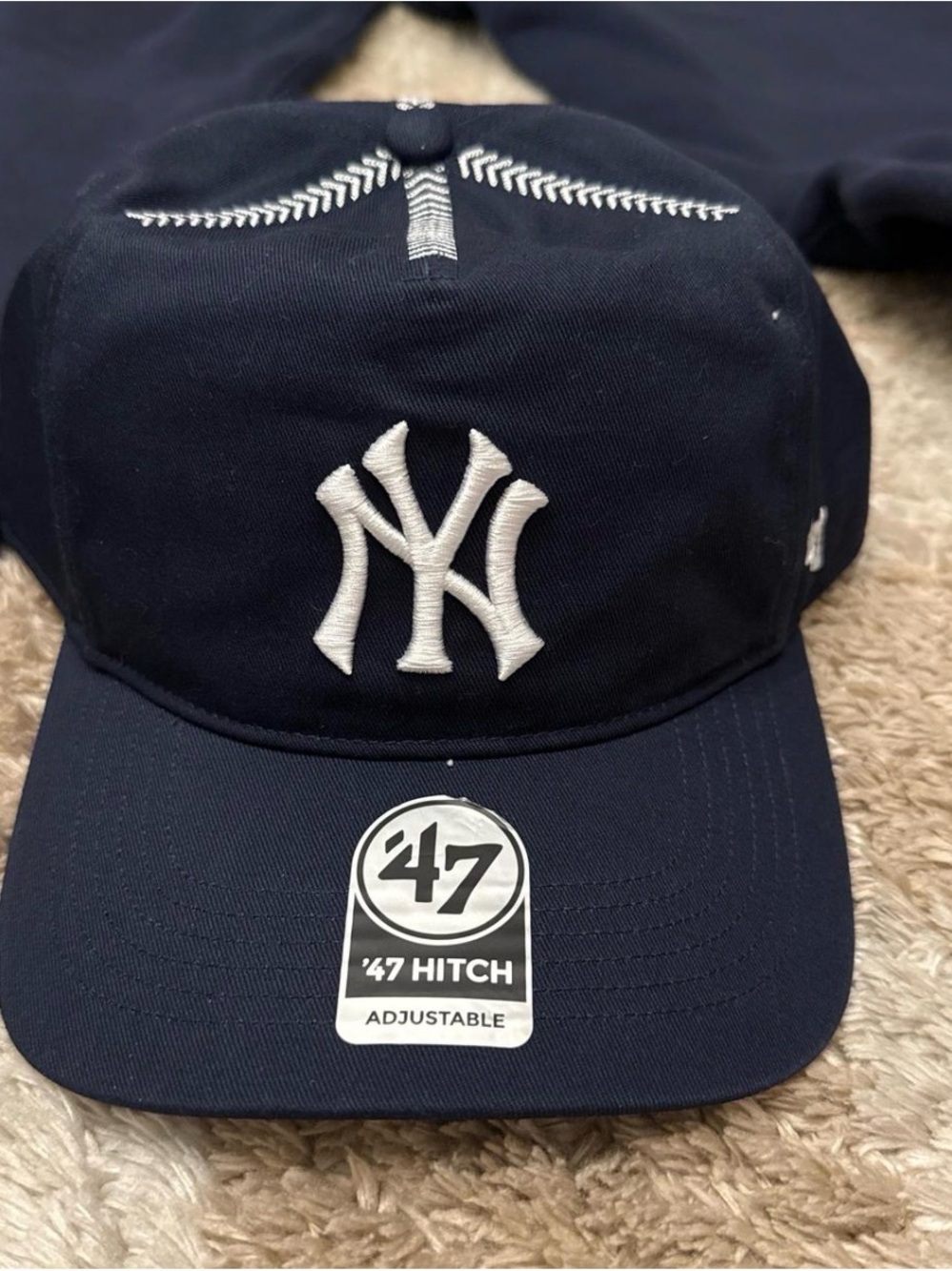 Madhappy Navy and White New York Embroidered Baseball Cap